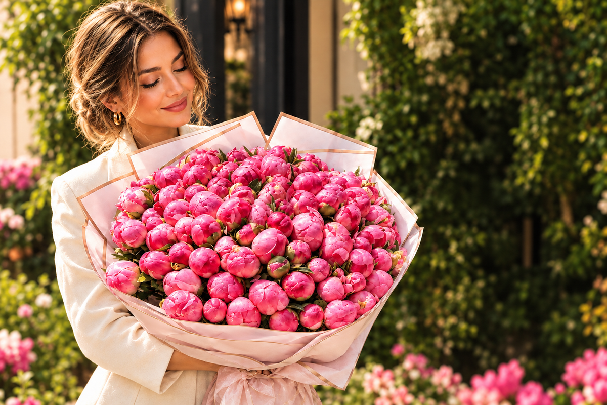 Peony & Gold Majesty Bouquet